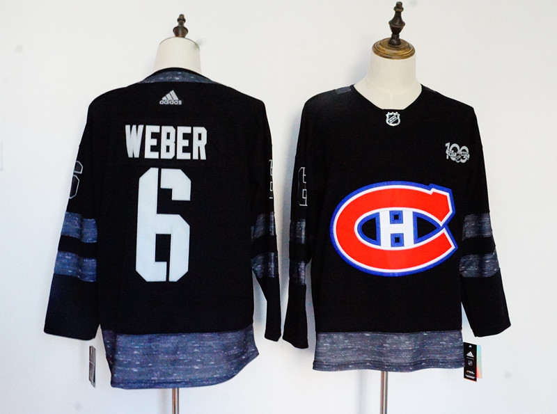 Men's Adidas Montreal Canadiens #6 Shea Weber Black 1917-2017 100th Anniversary Stitched NHL Jersey Men's Adidas Montreal Canadiens #6 Shea Weber Black 1917-2017 100th Anniversary Stitched NHL Jersey